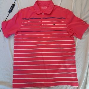 Vineyard Vines Shirt Mens Medium M Golf Polo Pink The Bridges Bay St Louis MS